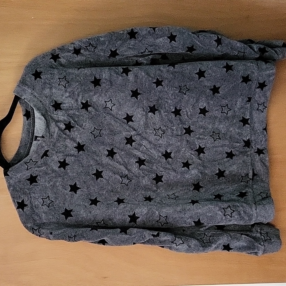 Massini, Gray sweater with black star pattern, XL